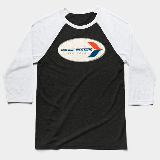 Pacific Western Airlines Canada Baseball T-Shirt by Midcenturydave